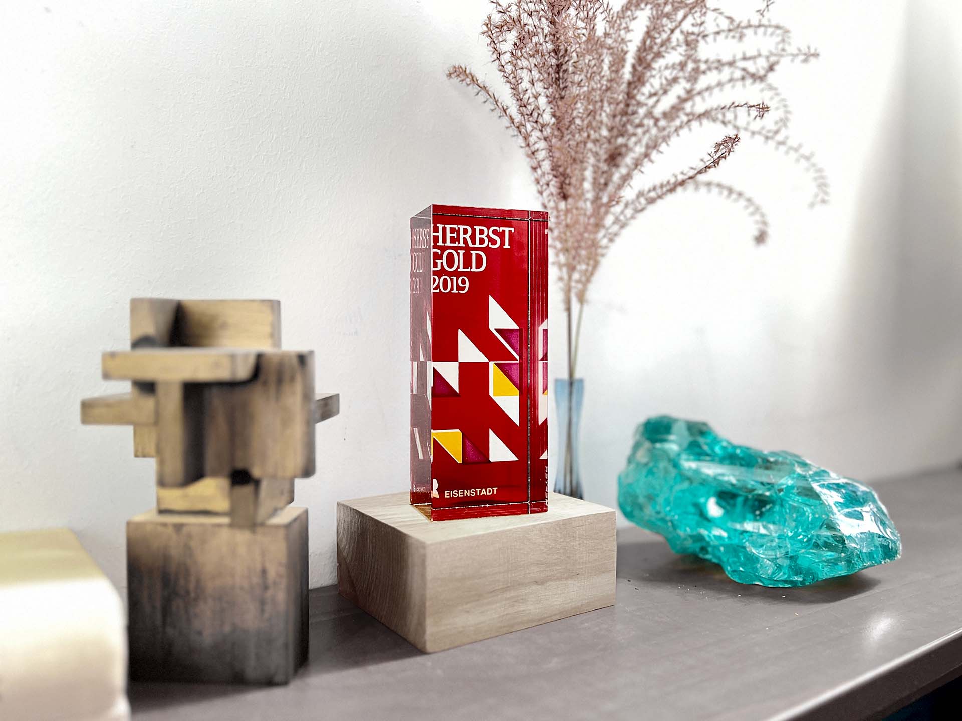 üvegdíj díjmanufaktúra herbst gold